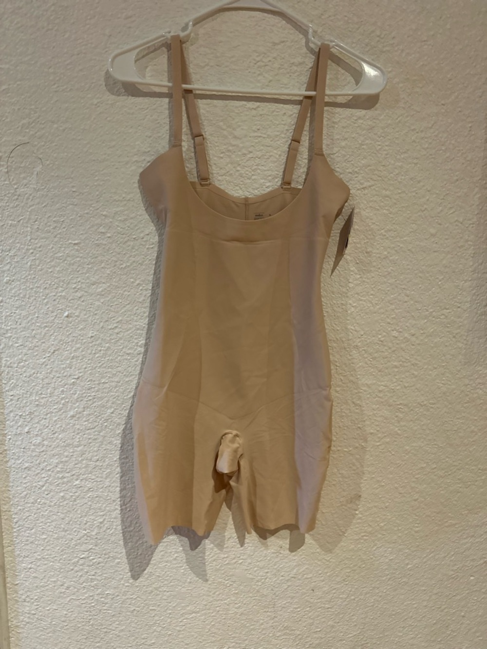 Auden Beige Full-Body Shapewear Bodysuit with Adjustable Straps